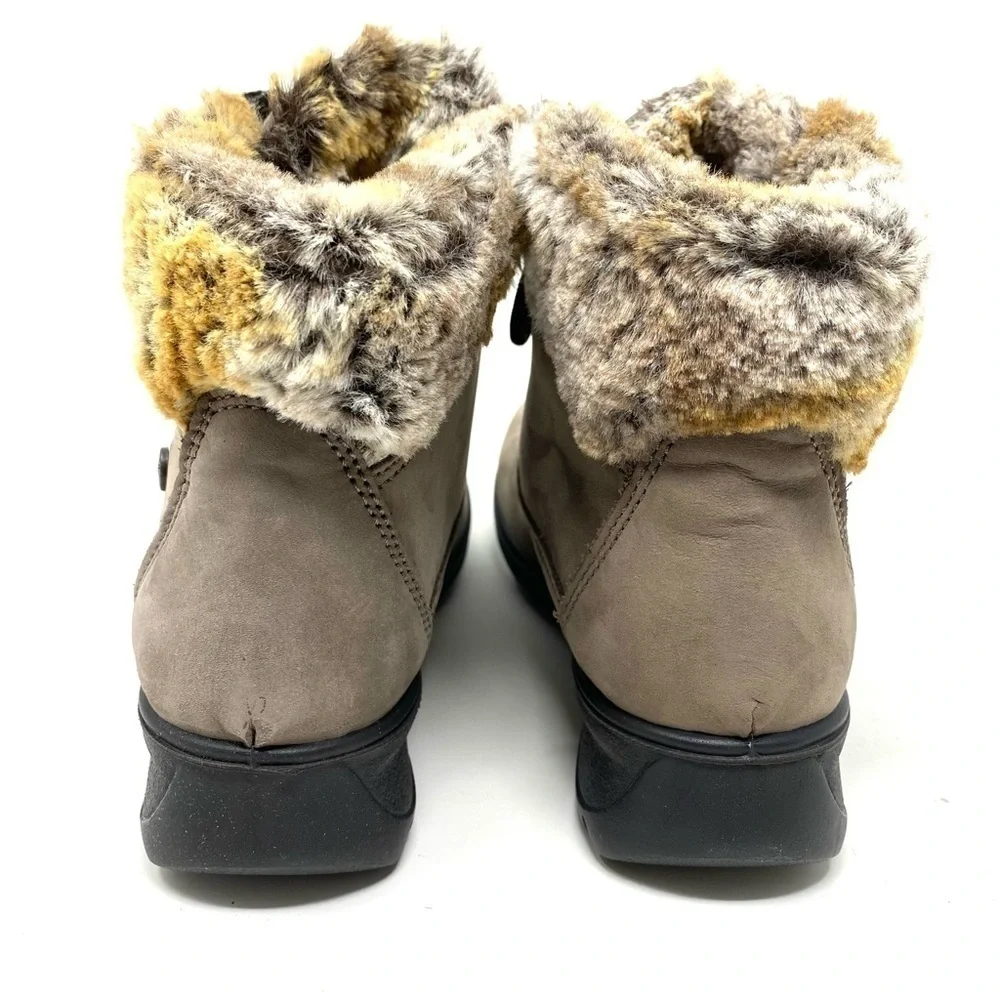Flexus by Spring Step Women's Barra Snow Boot Faux Fur Lined taupe nubuck
